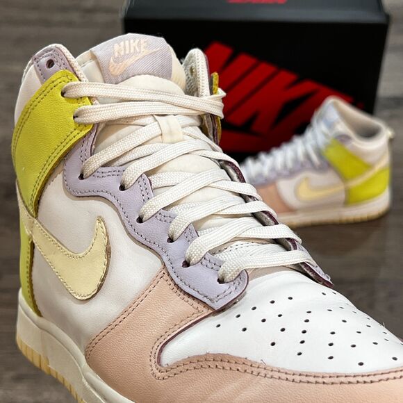 Nike Dunk High 'Cashmere' Lemon Twist Sneakers - Women's Size 8 - Picture 4 of 8